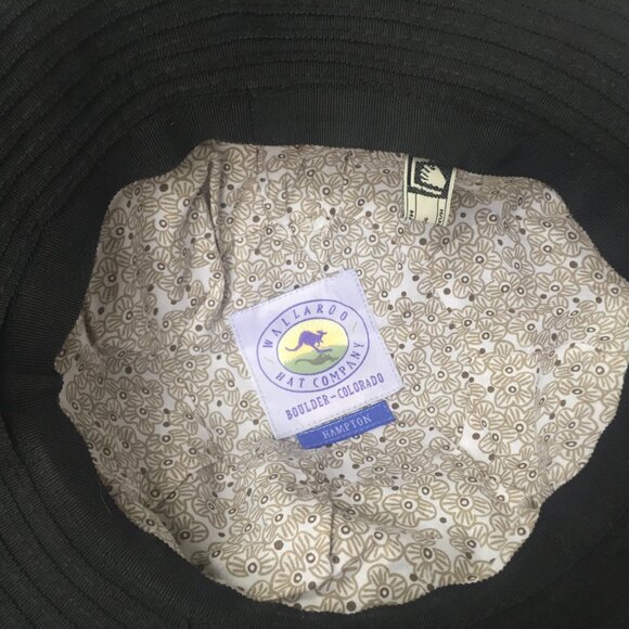 Wallaroo Hat Company Hampton Black Sun Beach Hat Bow Detail 100% cotton Floppy - Picture 7 of 9